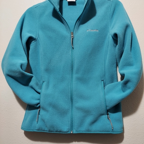 Columbia Robin's Egg Blue Womens Polartech Fleece Jacket  Size Small Full Zip - Picture 2 of 11